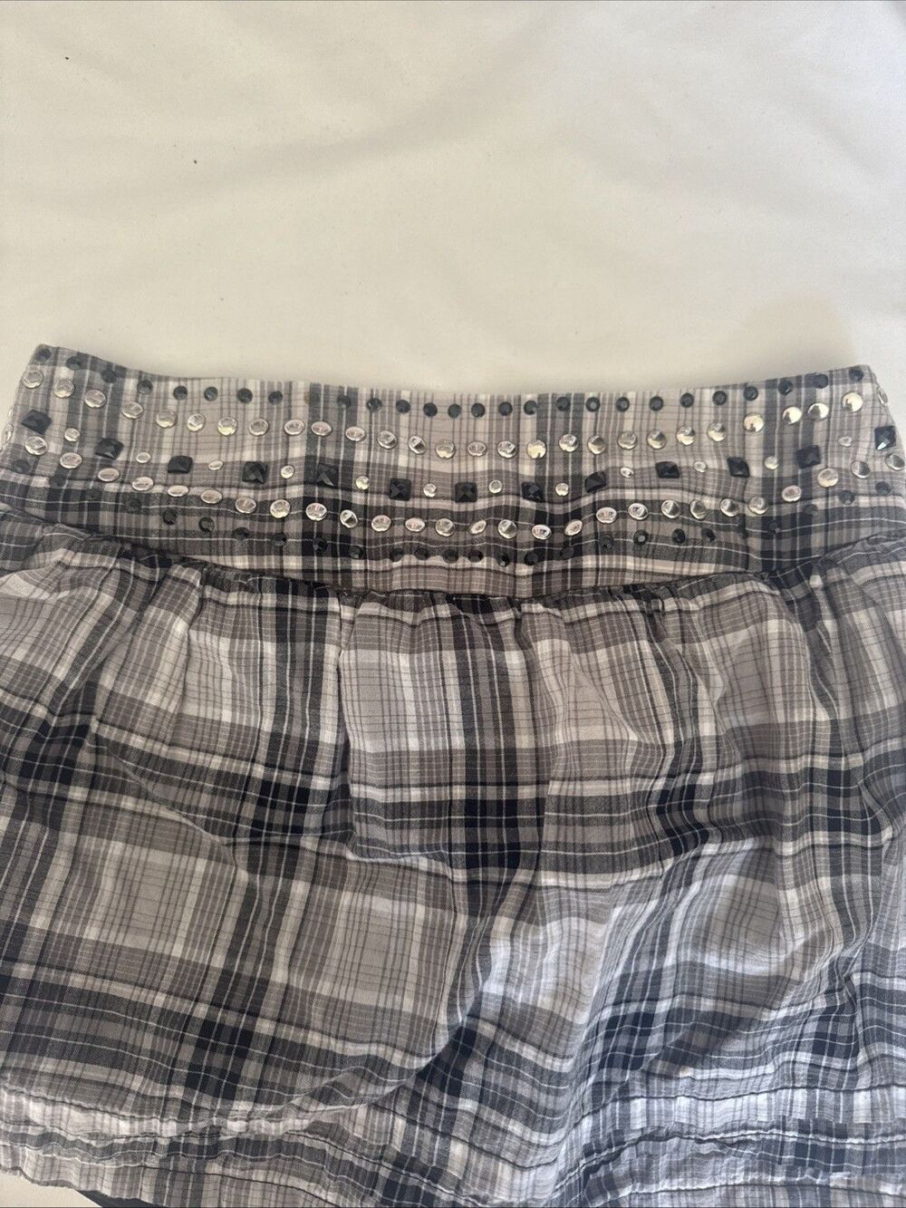 Girl Code Girls Y2K Plaid Skort 12.5 Plus Embellished Waist Built In Shorts - Picture 6 of 6